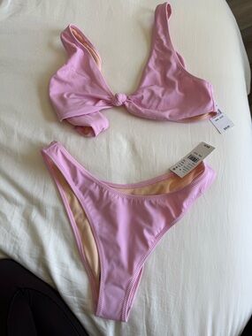 PacSun Light Pink Knot-Front Bikini Set